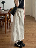 Fongt Pocket Work Dress Summer High-Waist A Word Casual Design Feeling Of Medium And Long Skirts