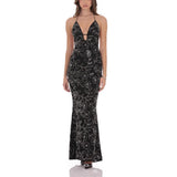 Fongt Women's New Sexy Folds Flash Fashion Trend Dress