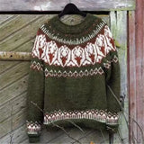 Fongt Hot New Sweater Women's Round Collar Color Loose Fashion Knitted Shirt Long Sleeve
