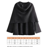 Fongt Winter New Women Equipped With Scarf Long-Sleeved Blended Coat Loose Temperament Coat