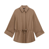 Fongt 2025 New Women's Wear Long-Sleeved Collar Shirt Casual Trousers
