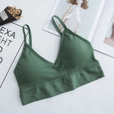 Bralette Sexy Backless Bra Girls Padded Crop Top Black White Unlined Underwear Wireless Bras For Women Female
