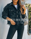 The Ins Winter Street Hipster Versatile Denim Lapel Loose Washer Make Old Female Jacket-Outfit