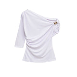 Fongt Homemade New Women's Clothing Fashionable Asymmetric Nylon Top 1026164