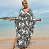 Fongt Robe Beach Coat Beach Vacation Sunscreen Long Dress Bikini Blouse Swimsuit Over A