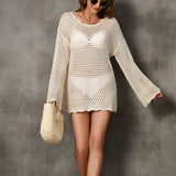 Fongt Beach Hooded Knitted Long-Sleeved Bikini Sunscreen Woman