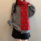 Fongt Age-Retroived College Wind Dachshund Embroidery Pattern Sweater Women's New Easier Knitted Shirts In Autumn And Winter