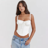 Fongt Summer New Lace Splicing Tie With Sexy Blouse Babes Sling Vest Woman