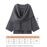 Fongt Women's Autumn New Asymmetric Scarf Short Loose Knit Coat