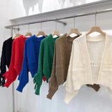 Chic Bandage Long Sleeve Cardigan Mujer Solid V Neck Open Stitch Brief Women Sweaters JAPAN Knitted Y2k Clothes-Outfit
