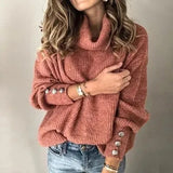 Winter Casual Knitted Turtleneck Sweater Women Warm Pullovers Solid Jumper Plus Size 4XL 5XL Long Sleeve Women's