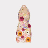 Women's Embroidered Three-Dimensional Flower Hanging Neck Dress Dress Dress