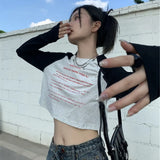 Vintage Raglan Sleeve Crop Top-Outfit