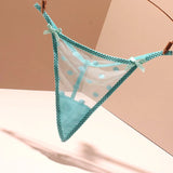 Fongt Transparent Thong Lady Sexy Double Bow 2025 New One-Line Hot Low-Waisted Trousers