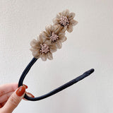Women Elegant Bud Chiffon Flowers Bun Maruko Hairstyles Making Long Tools Sweet Headband Hairbands Fashion Hair