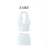 Fongt Homemade New Women's Clothing Hooking Neck Short Vests Small Short Dresses