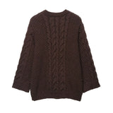 Fongt New Sesame Texture Big Sleeve Loose-Fitting Sweater