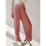 Fongt Folded 2025 New Fish Scale Pants Show Thin Set Of Leisure Pants Tight Waist Multi-Color Temperament Lazy Wind