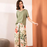 Cartoon Crane Printed Ladies Pajamas