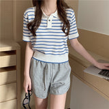 Fongt T-Shirts For Summer POLO Shirts 2024 New Thin Ice Silk Knitted Loose Short-Sleeved Thin