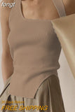Tank Top Women Black Crop Top Summer Clothes Cut Out Top Skinny Backless Vest Solid Basic Streetwear Rib Knit White