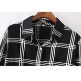 Sweet Plaid Single-Breasted Long Sleeve Korean Slim Office Professional Women's Shirt Harajuku Summer Wild Chic Female