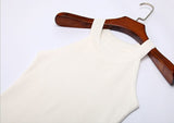 Women Slim Knitting Halter Camisole Tops Female Bodycon Knitted Tanks Sleeveless Basic Solid T shirts 8017-Outfit