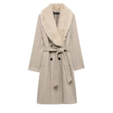 Fongt Women's Clothing Temperament 100 With Belt And Hair Tie Coat