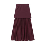 Fongt Women's Clothing 2025 Summer Solid Color Trim Gold Button Knitted Vest Top + Half Skirt Set