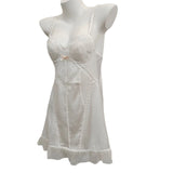 Fongt Lace Sexy Pajamas Women Spring And Autumn 2025 New Summer Pure Wind Ice Ribbon Breast Pad Sling Skirt