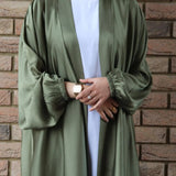 Casual Swing Plus Size Cardigan Robe Drawstring Sleeve