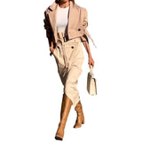 Fongt 2023 New Joker Casual Overalls Temperament Button Belt Suit Skirt-Outfit