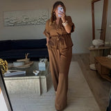 Fongt Summer 2025 Summer Commute Elegance Commute Elegance With V-Neck Tie Trousers Set