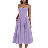 Fongt Dress New French Retro Dress Court Style Dopamine Wearing Sling Dress Woman