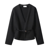 Fongt Homemade New Women's Oceanic Hygid With Belt Soft Coat 1255837