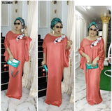 2019 African Dresses for Women Plus Size Boubou Africain Dashik Bow African Clothes New Flowers Robe Africa Dress Outfit