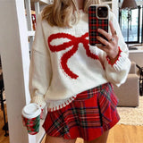 Fongt And Winter New Heart Pattern Loose Round Collar Knitting Jacket Sweater