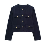 Fongt New Clip Round Collar Short Jacket 3046278