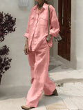 Fongt Long-Sleeved Shirt Loose Set 2025 New Women's Two-Piece Suit