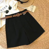 Fongt Shorts Women 2025 Summer New Retro High-Rise Thin Casual Pear-Shaped Broad Leg A Word Five-Point Pants