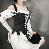 Fongt Autumn New Fashion Strap Fish Boned Deflower Petals Waist Corset Body Sleeveless Sexy Dress
