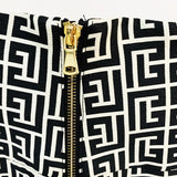 QUALITY Newest 2023 Designer Stylish Jacket Women Peak Shoulder Geometric Monogram Jacquard Single Button