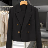 Fongt Jacket Female 2024 Coffee Color Autumn New Temperament Fried Street Short Short Casual Suit Woman-Outfit