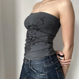 Rose Printing Foundation Simple Chest Thin Style Body-Building Full-Color Vest 2024 Spring / Summer New Style-Outfit