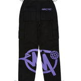 High Street Hip Hop Chao Alphabet Printed Overalls Men's And Women's Baggy Straight Casual Pants-Outfit