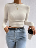 Fongt And Winter Repair With Long-Sleeved T-Shirt Rounded Women's T-Shirt