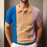 Fongt Men's Summer Collidered Men's Knits Short Sleeve Business Polo