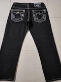 High Street Tide Brand Jeans White Thick Line Giant Buddha Religion Straight Tube-Outfit