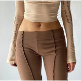 Stretch Flare Solid Fashion Flares