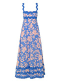 Fongt Southeast Asia New Small Flower Wave Sling Skirt High-End Temperament A-Line Dress-88166-Outfit